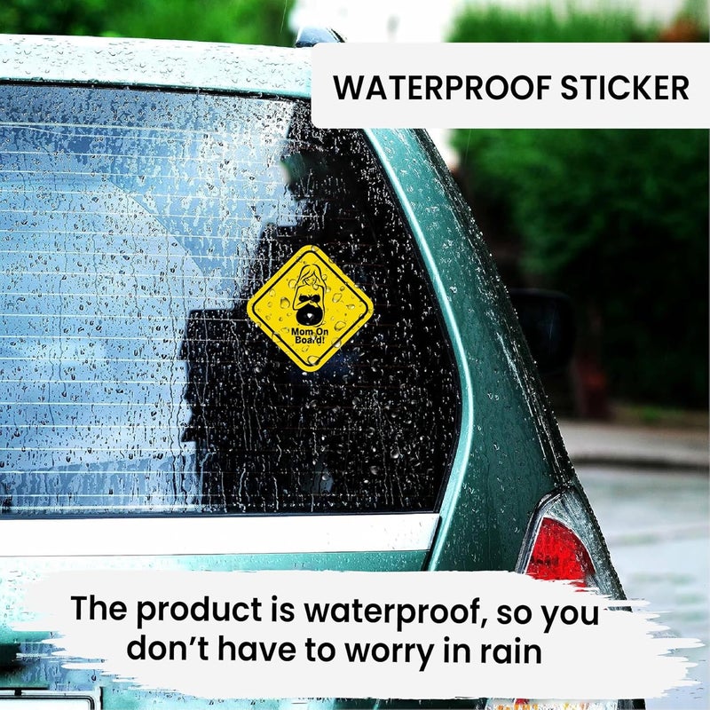 Stickloop Bump On Board and Baby On Board Car Sticker | Pregnant Women and Kids Safety Sign Window Sticker for Vehicle Glass (Mom & Kid On Board) - Image 5