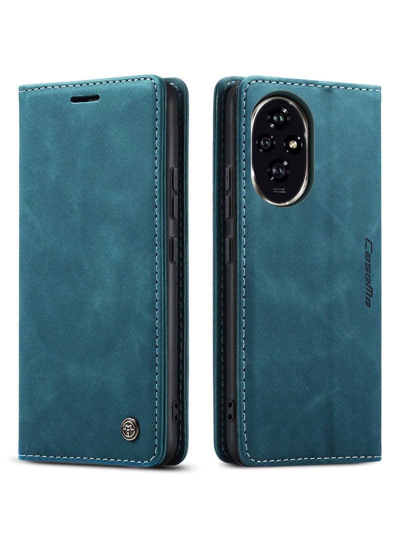 CaseMe Phone Case Luxury PU Leather Design 013 Flip Cover Card Slot Holder Cover For Honor 200 pro (Green) - Image 1