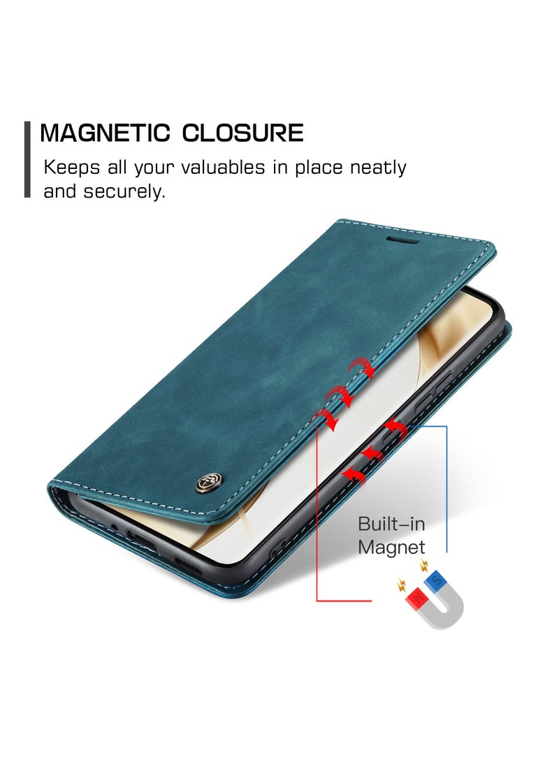 CaseMe Phone Case Luxury PU Leather Design 013 Flip Cover Card Slot Holder Cover For Honor 200 pro (Green) - Image 3