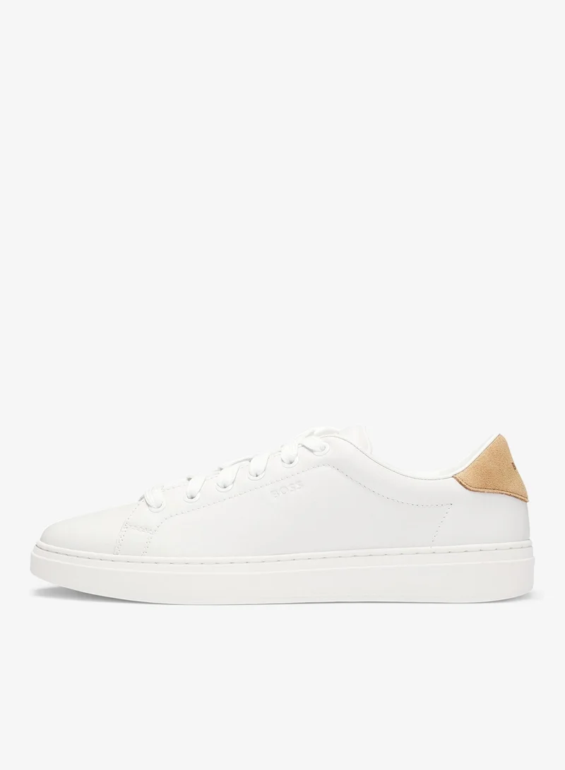 BOSS Leather trainers with suede backtab