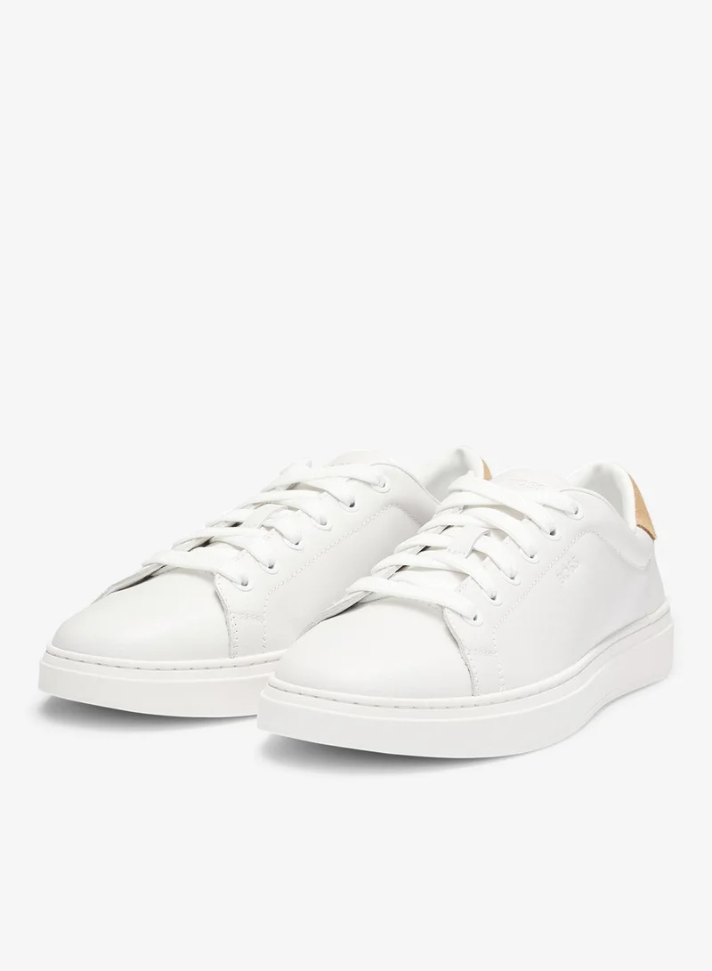 BOSS Leather trainers with suede backtab
