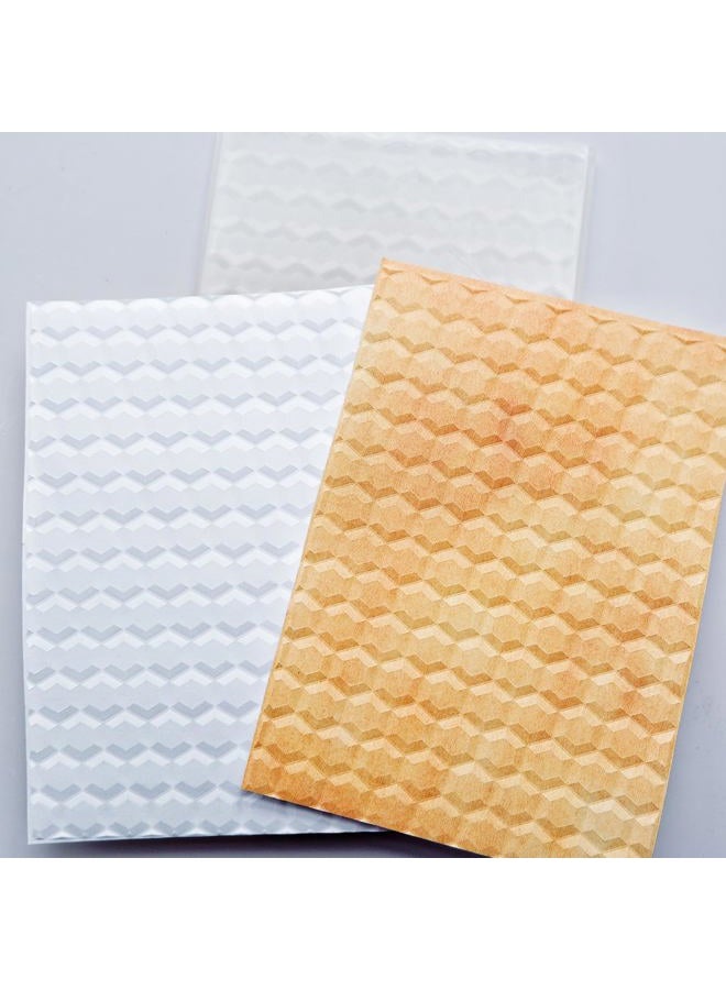 Arbuya Honeycomb Textured 3D Embossing Folder for Card Making, Bee Honey Hexagon Plastic Embossing Folder Craft Card Template for DIY Scrapbooking 4"x6" - Image 3