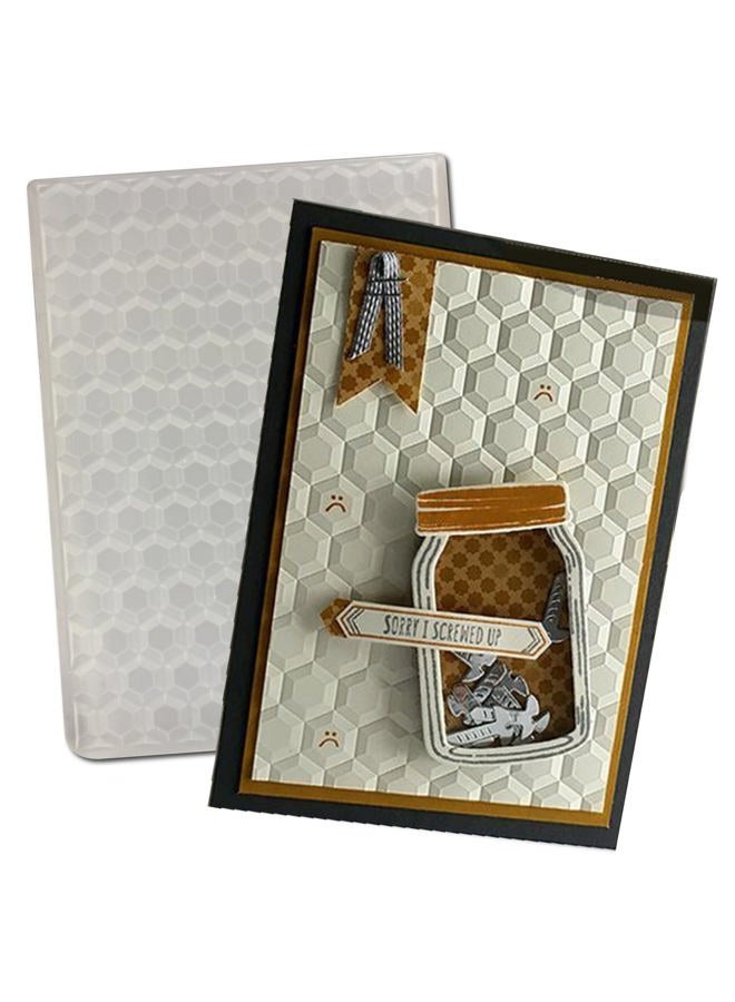 Arbuya Honeycomb Textured 3D Embossing Folder for Card Making, Bee Honey Hexagon Plastic Embossing Folder Craft Card Template for DIY Scrapbooking 4"x6" - Image 1