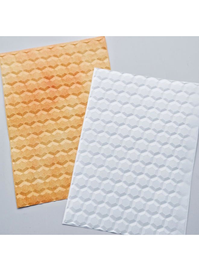 Arbuya Honeycomb Textured 3D Embossing Folder for Card Making, Bee Honey Hexagon Plastic Embossing Folder Craft Card Template for DIY Scrapbooking 4"x6" - Image 5