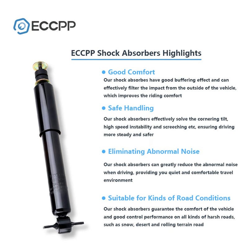 ECCPP Shocks Silverado,ECCPP Front Rear Shock Absorbers Kits for Chevy 1999 2000 2001 2002 2003 2004 2005 06 07 for Chevy Silverado 1500/for GMC Sierra 1500 344380 Gas Strut Auto Shocks (4 pcs for 2WD-RWD) - Image 5