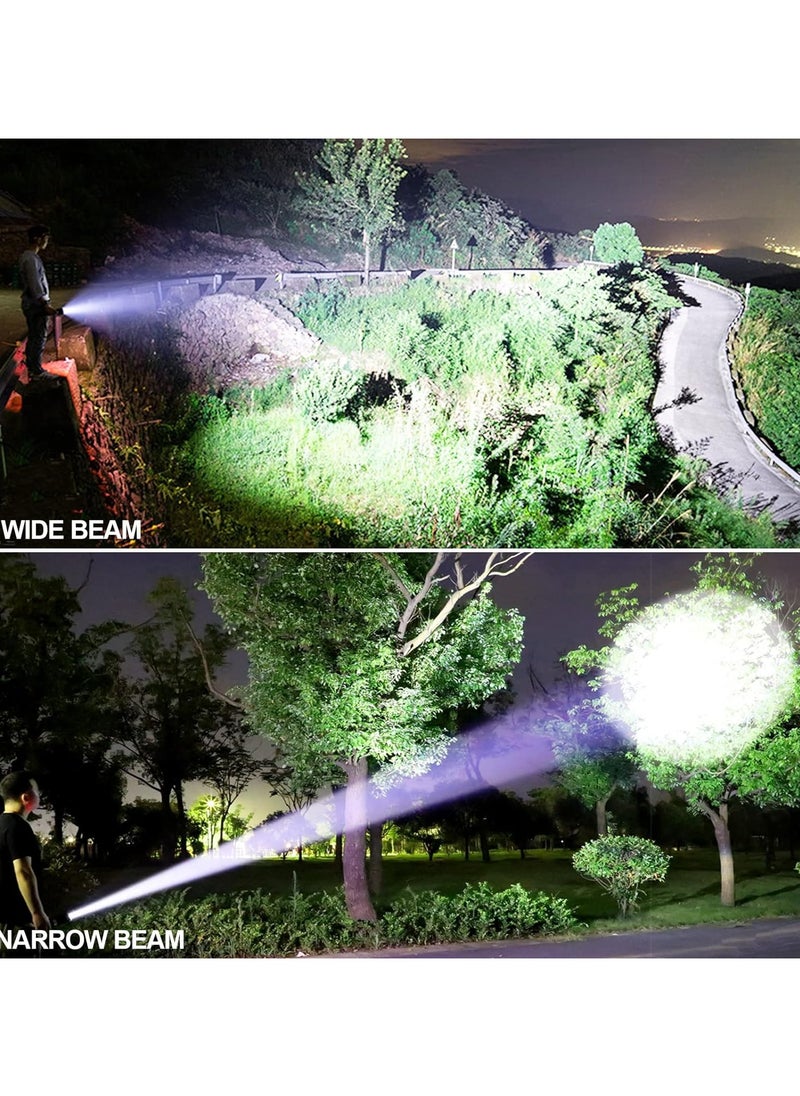 Generic High Brightness 90000 Lumens Rechargeable LED Flashlight, Zoomable Waterproof Flashlight with Batteries Included and 3 Modes, Handheld Flashlight for Camping and Emergency  - Image 5