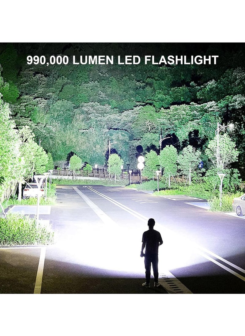 High Brightness Rechargeable Zoomable Waterproof LED Flashlight with Batteries Included and 3 Modes, Handheld Lantern for Camping and Emergency