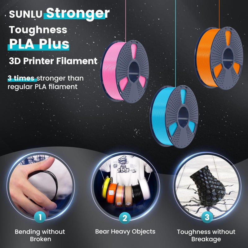 SUNLU 3D Printer Filament PLA Plus 1.75mm, SUNLU Neatly Wound PLA Filament 1.75mm PRO, PLA+ Filament for Most FDM 3D Printer, Dimensional Accuracy +/- 0.02 mm, 1 kg Spool(2.2lbs), Coffee Brown - Image 3