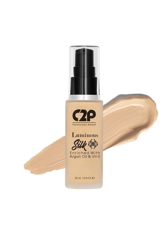 C2P PROFESSIONAL MAKEUP C2P Pro Luminous Silk Liquid Foundation For All Skin Types Enriched With Argan Oil & Vitamin E Full Coverage & Waterproof Covers Marks & Pigmentation (Fair 02 30 Ml) - Image 1
