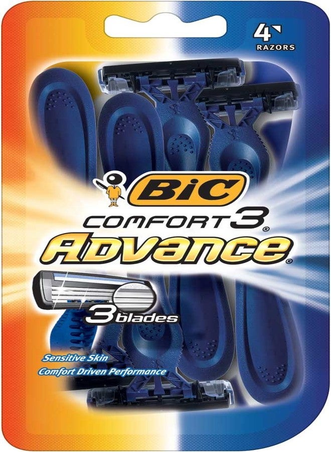 BIC Comfort 3 Advance Disposable Razor for Men, 4 Count - Image 1