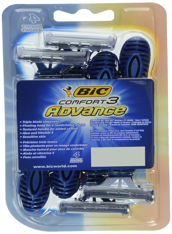 BIC Comfort 3 Advance Disposable Razor for Men, 4 Count - Image 2