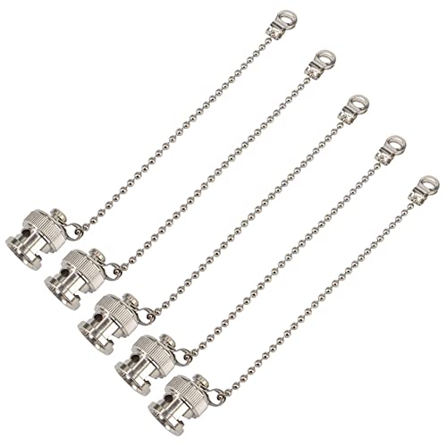 Boobrie 5-Pack BNC Dust Cap Waterproof Protective Cover with Chain BNC Coax Cap for Female Jack Connector RF Coaxial Adapter Nickel-Plated - Image 2