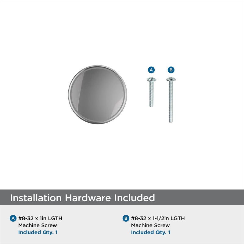 Amerock | Cabinet Knob | Polished Chrome | 1-1/4 Inch (32 Mm) Diameter | Renown | 1 Pack | Drawer Knob | Cabinet Hardware - Image 5