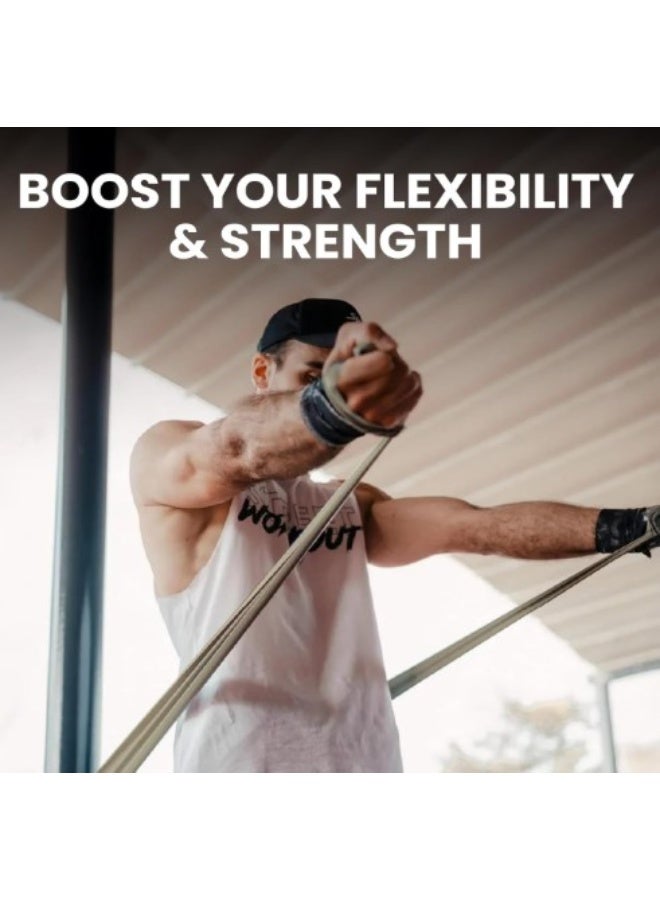 جوت  أحزمة مقاومة مفتوحة فاخرة من G.O.A.T - طقم من 3 أحزمة خالية من اللاتكس لتدريب القوة - لياقة متعددة الاستخدامات لإعادة التأهيل والحركة والتمارين (مقاومة خفيفة، متوسطة، ثقيلة) - Image 2