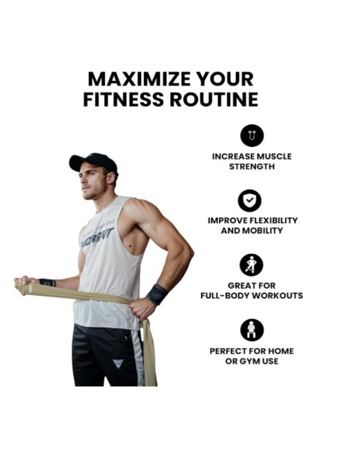 جوت  أحزمة مقاومة مفتوحة فاخرة من G.O.A.T - طقم من 3 أحزمة خالية من اللاتكس لتدريب القوة - لياقة متعددة الاستخدامات لإعادة التأهيل والحركة والتمارين (مقاومة خفيفة، متوسطة، ثقيلة) - Image 4