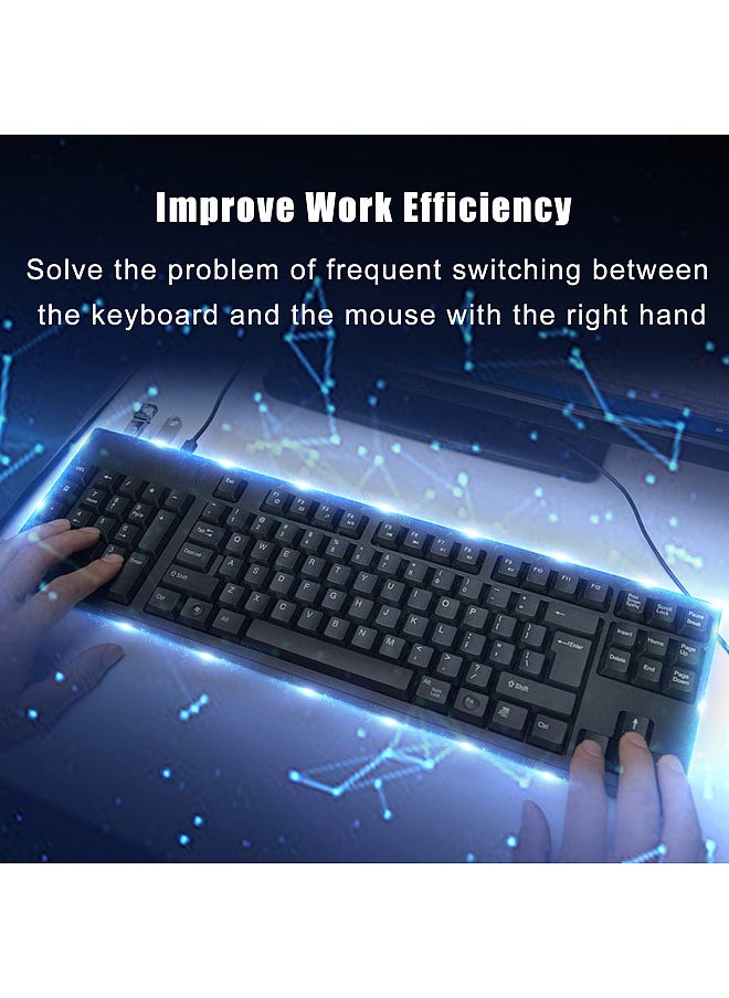 Ergonomic Keyboard Left Hand Keyboard Left Handed Keyboard Ergonomic Design Full-size Keyboard Dual USB Interface Improve Work Efficiency