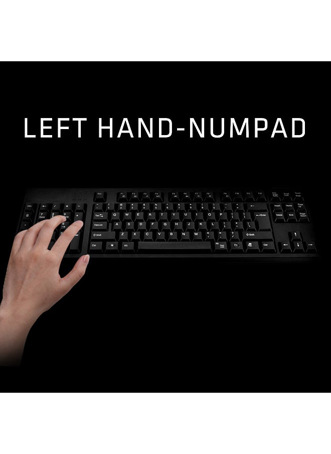 Ergonomic Keyboard Left Hand Keyboard Left Handed Keyboard Ergonomic Design Full-size Keyboard Dual USB Interface Improve Work Efficiency
