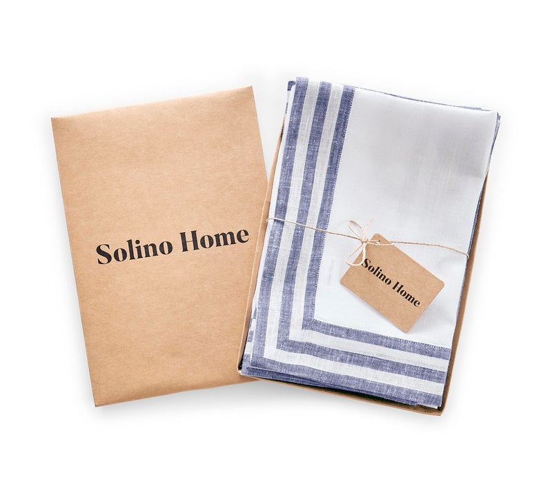 سولينو هوم مناديل عشاء Linen Home Solino 20 × 20 بوصة - 100 ٪ من المناديل القماشية النقية النقية من 4 ٪ من المناديل من 4 لعيد الفصح الربيع - Mila مصنوع يدويًا وقابلة للغسل في الآلة  - Image 3