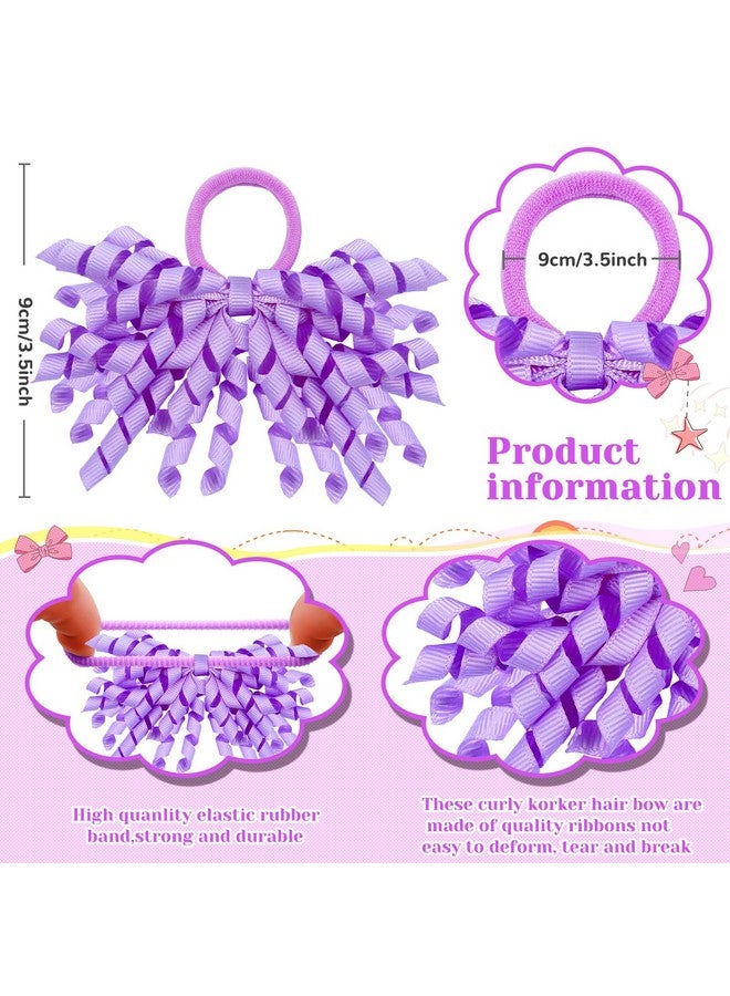 Mtlee 30 Pcs Baby Girls Curly Ribbons Korker Hair Ties Boutique Bow Elastic Rubber Bands Grosgrain Ribbon Elastic Colored Hair Bands Ponytail Holders for Toddlers Kids - Image 2