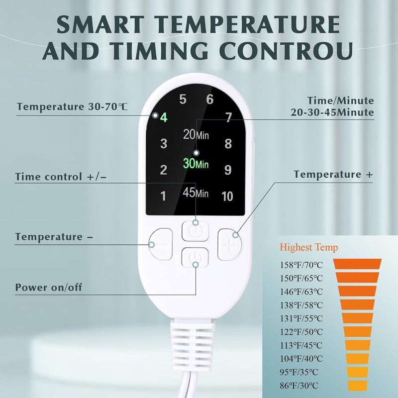 Hair Drying Hoods Heat Cap For Deep Conditioning,Yakiter, 10-level,3 Timer Settings,Quick Heating Caps for Home Use,Black - Image 4