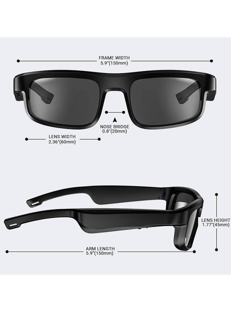 Smart Glasses, Polarized Bluetooth Sunglasses, Built-in Mic and Speakers, Voice Assistant, UV Protection Audio Sun Glass - Image 2