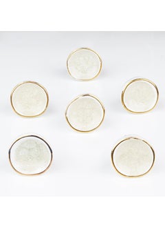 Indian-Shelf IndianShelf 6 Pack Decorative Knobs Drawer Pulls Round Off White Ceramic Drawer Knobs Cute Dresser Knobs for Kids Kitchen Door Handle Interior Unique Cabinet Pulls  - Image 2