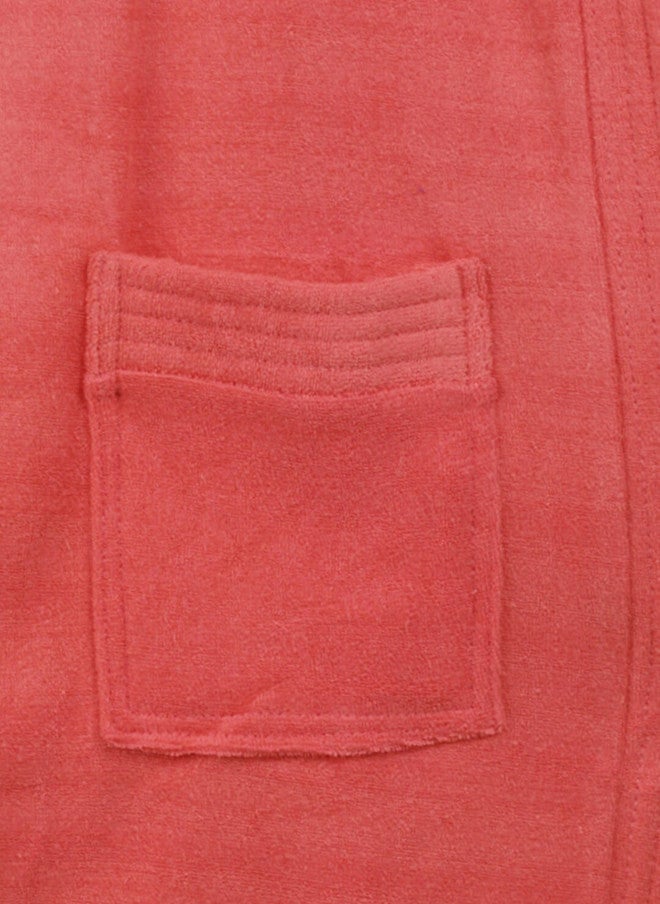 Red Rose RedRose Red Solid Cotton Drawstring Knee Length Bath Robe - XL - Image 2