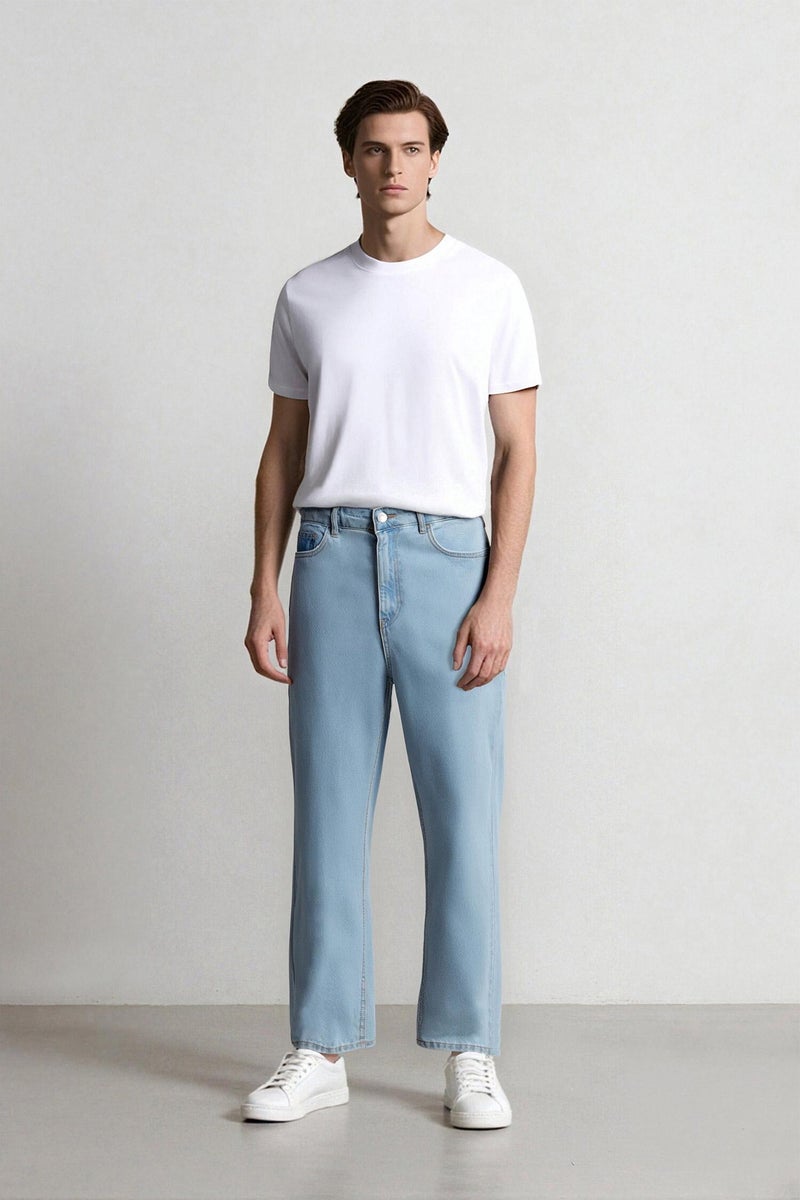 DeFacto Blue Man 90's Slim Fit High Waist Skinny Leg Jeans Casual - Image 1