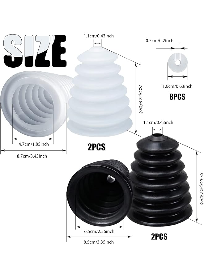 erorex 4 Pcs Electric Drill Dust Collector Electric Hammer Dust Cover Rubber Scalable For Dustproof Device Utility Accessories With 8 Rubber Ring Black White  - Image 2