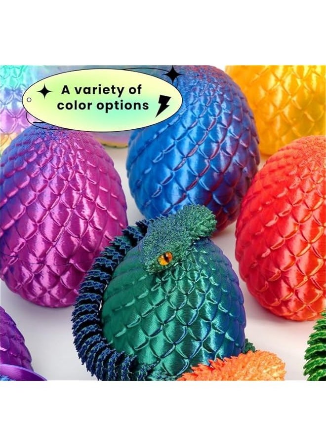 Generic - 3D Printed Snake Egg with 3D Printed Snake Inside,Snake Fidget Toy， 2025 Year of The Snake Surprise 3D Printed Animals Toy Set，Home Office Decor Executive Desk Snake Toys (Green) - Image 1