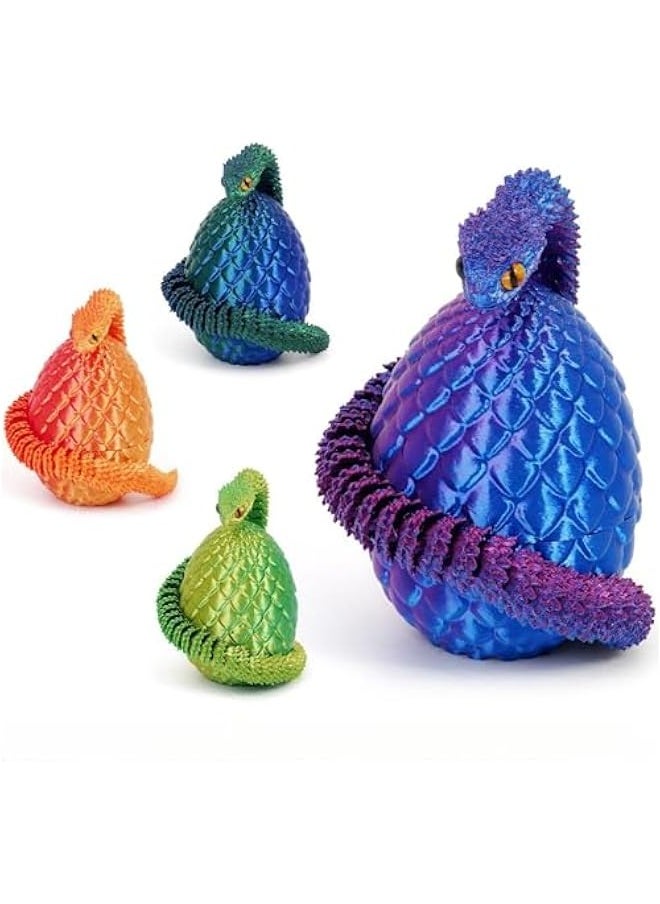 Generic - 3D Printed Snake Egg with 3D Printed Snake Inside,Snake Fidget Toy， 2025 Year of The Snake Surprise 3D Printed Animals Toy Set，Home Office Decor Executive Desk Snake Toys (Green) - Image 1