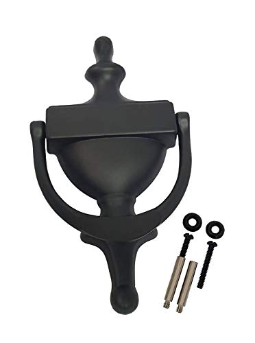 QCAA Solid Brass Door Knocker 7 Matte Black Made in Taiwan 1 Pack