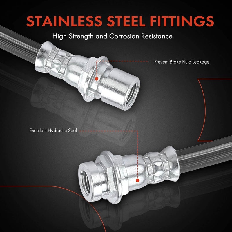 A-Premium Rear Inner Brake Hydraulic Hose for Chevy and GMC - Image 4