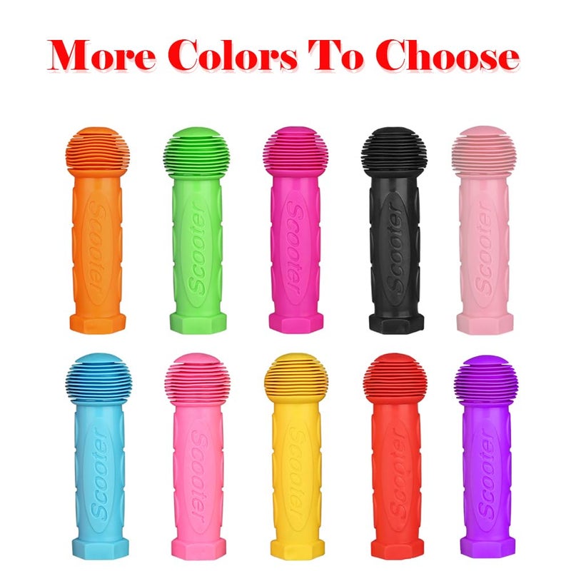 Otfaitp Scooter Grip Handlebar 1 Pair Bicycle Grip Fit For 2-3-4 Wheels Kid Kick Scooters Children Bike Rocking Car Drifting Scooter Swing Scooter Push Cart (Rose Pink) - Image 2