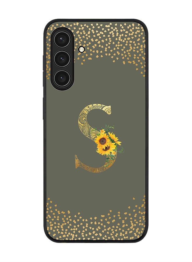 Stylizedd For Samsung Galaxy A17 / A17 4G Case,Slim fit Camera Protection, Shockproof Thin Phone cover  - Custom Floral Monogram - S  (Olive Green )