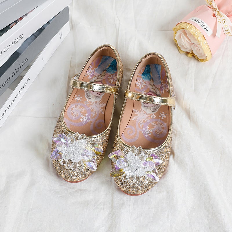 Princess Shoes For Girls, Elsa Shoes, New Children'S Leather Shoes, Silver Crystal Single Shoes For Girls, Summer Soft Soles - Image 5