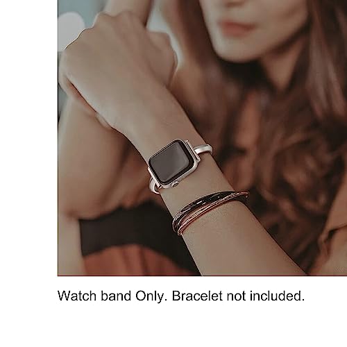 PlusRoc Stainless Steel Band Compatible with Apple Watch Band 38mm 40mm 41mm 42mm(Series 11/10) iWatch SE Series 11 10 9 8 7 6 5 4 3 2 1, Slim Versatile Bangle Bracelet for Women, Starlight - Image 3