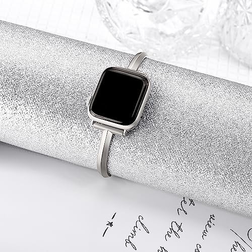 PlusRoc Stainless Steel Band Compatible with Apple Watch Band 38mm 40mm 41mm 42mm(Series 11/10) iWatch SE Series 11 10 9 8 7 6 5 4 3 2 1, Slim Versatile Bangle Bracelet for Women, Starlight - Image 2