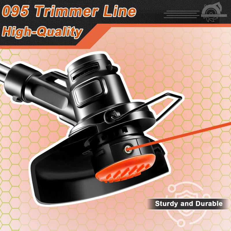 KAKO 095 Trimmer Line, Heavy Duty Trimmer Line .095, 095 Weed Eater String, Commercial Grade Round 0.095 Inch String Trimmer Line, Weed Eater String .095Inch-880Ft-3Lb Fits Most of String Trimmers(Orange) - Image 4