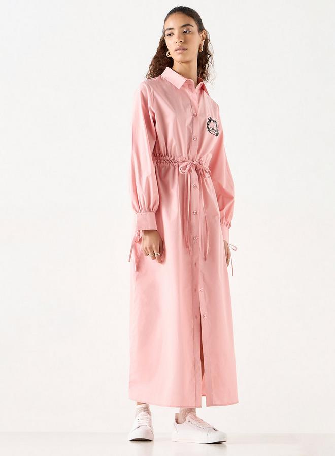 اس بي كاركترز فستان قميص بتفاصيل جارفيلد بأكمام طويلة وأربطة - Image 2