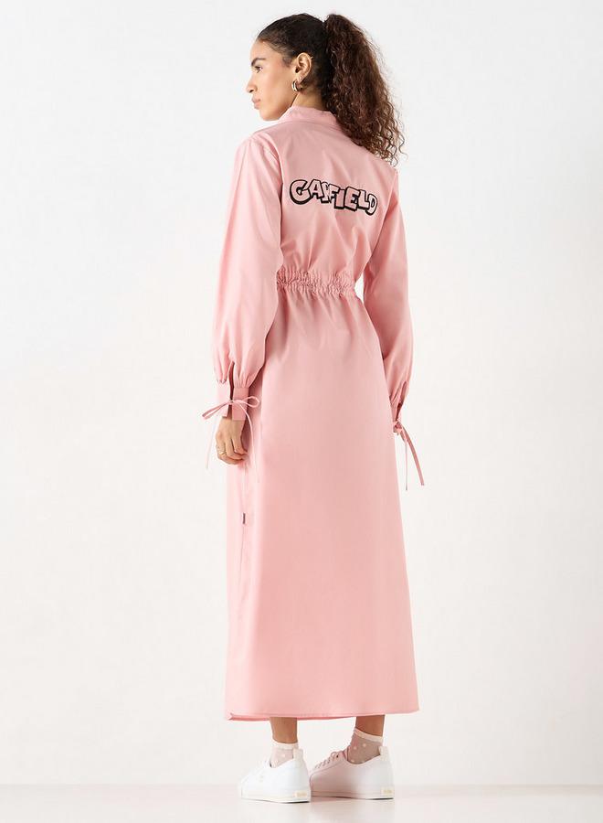 اس بي كاركترز فستان قميص بتفاصيل جارفيلد بأكمام طويلة وأربطة - Image 3