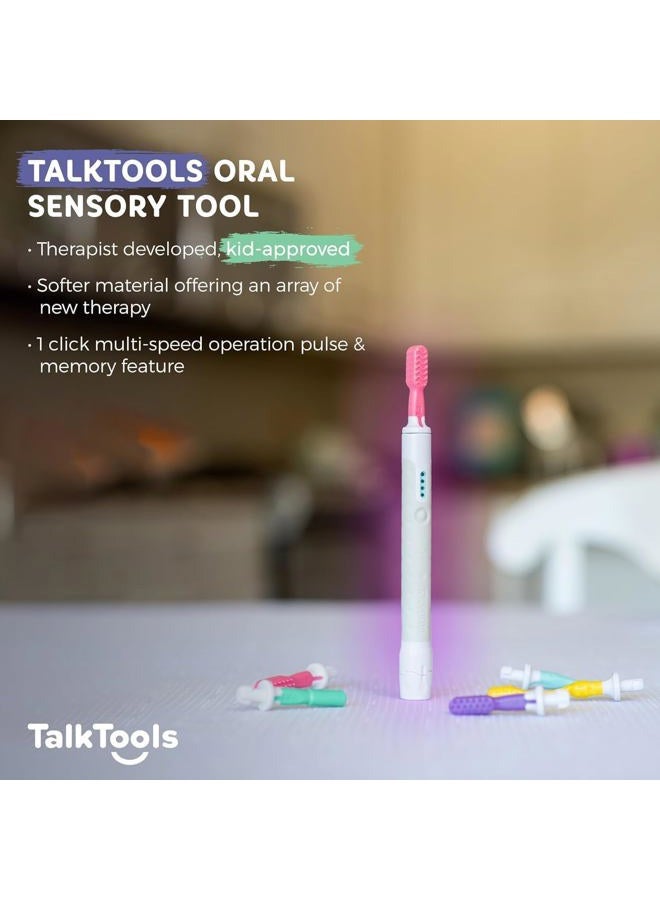 TalkTools Sensi Sensory Integration Kit - Oral Sensory Tool with New Ergonomic Base | Improves Biting and Chewing Skills, Jaw Coordination, and Jaw Mobility | 5 Oral Motor Tips and Storage Pouch - Image 3