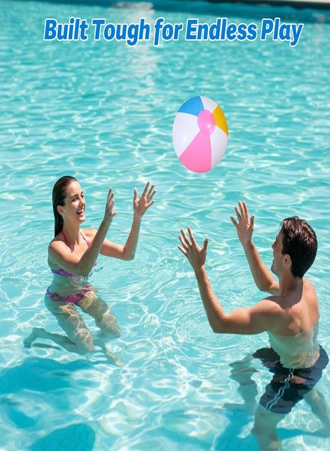 كرات شاطئ سيثور يانغ، عبوة من 4 كرات شاطئ قابلة للنفخ، كرات شاطئ صغيرة مقاس 16 بوصة لحمام السباحة، كرة شاطئ بألوان قوس قزح، كرة قابلة للنفخ لمستلزمات حفلات حمام السباحة الصيفية - Image 5