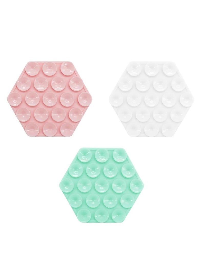 Excefore Silicone Suction Phone Case Mount, 3PCS Non Slip Suction Cup Phone Mount, Hands-Free Mobile Accessory Holder back of phone for Selfies and Videos, Multi-Purpose Self-Adhesive Phone Stand Sticky - Image 1