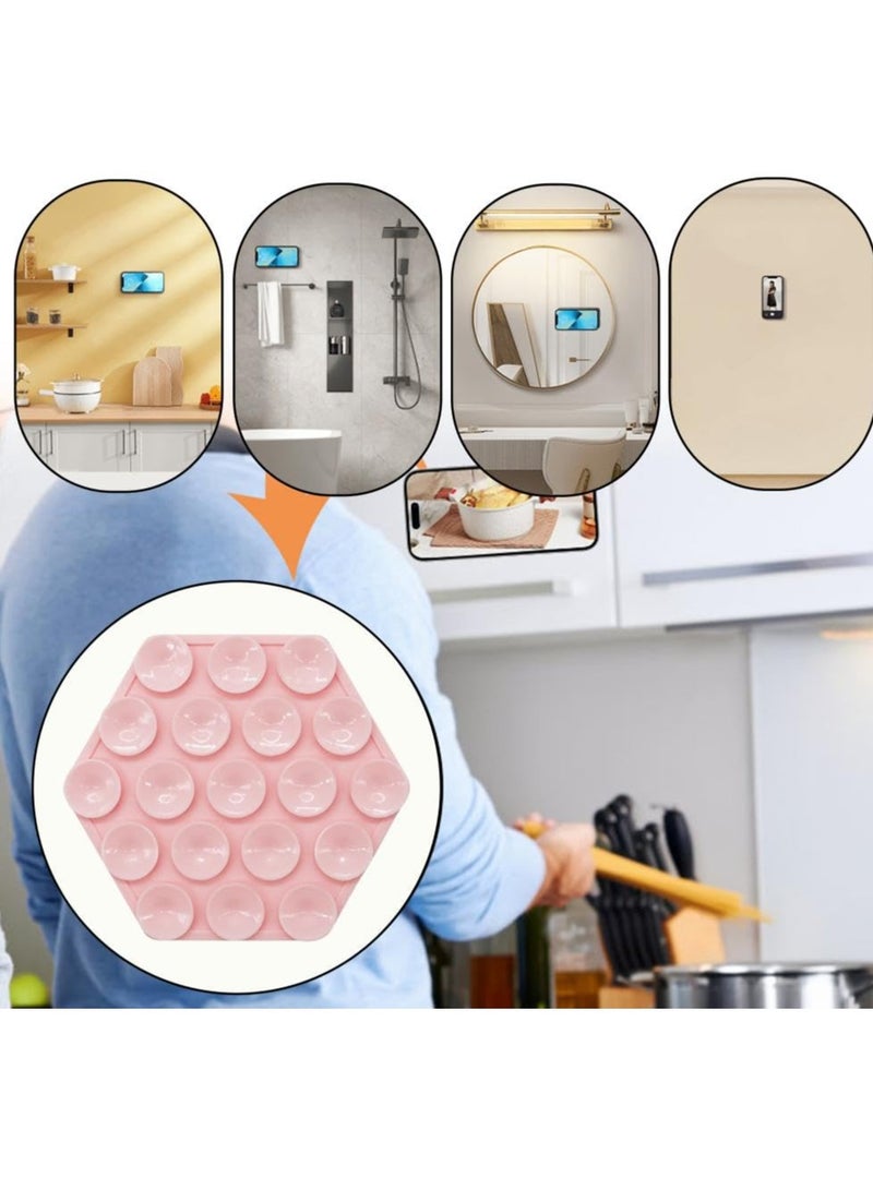 Excefore Silicone Suction Phone Case Mount, 3PCS Non Slip Suction Cup Phone Mount, Hands-Free Mobile Accessory Holder back of phone for Selfies and Videos, Multi-Purpose Self-Adhesive Phone Stand Sticky - Image 2