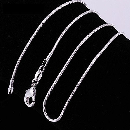 CrazyPiercing 10pcs 24 Inch Silver Plated with 925 Stamp 1.2mm DIY Snake Chain Charms Link Necklace With Lobster Clasps for Jewelry Making (24) - Image 5