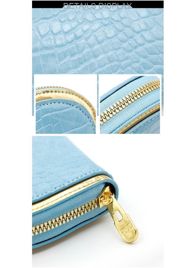 NIBEMINENT Women's Card Bag Vintage Stone Organ Card Bag Large Capacity Multi-slot Card Bag Zipper Bag Clutch Bag  - Image 2