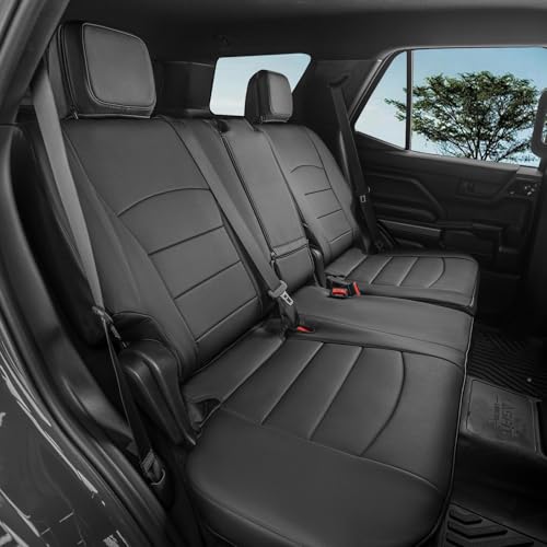 coverdream 4runner Car Seat Covers Full Set for 2025 2026 Toyota 4Runner 5 Seats Pickup Truck Seat Cushion,Luxury Waterproof Leather Seat Protector,Armrest Cover Included(Black) - Image 3