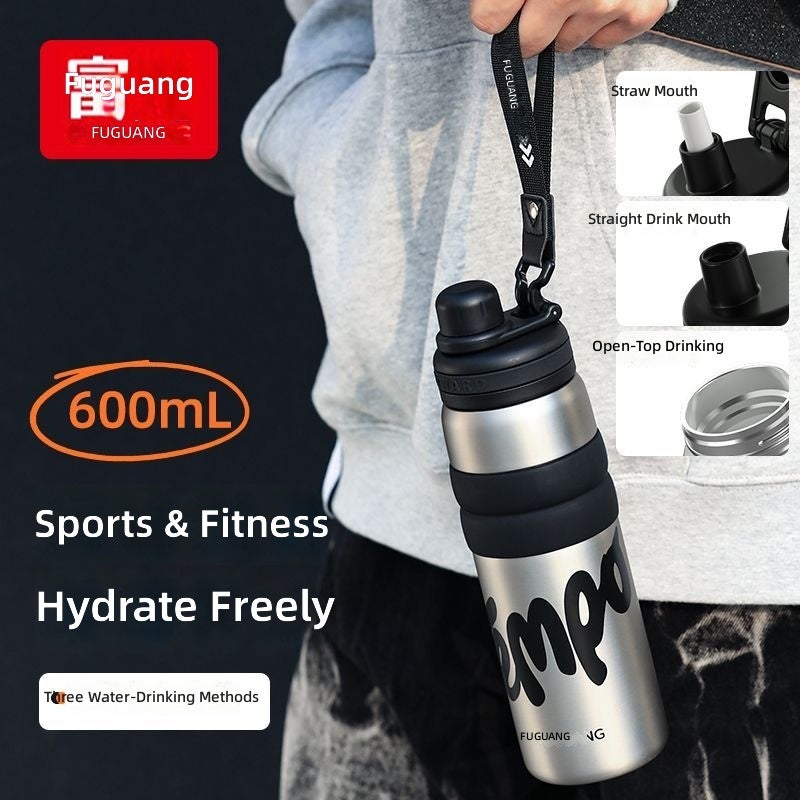 FUGUANG Authentic Double-Drink Student Edition Sports Insulated Water Bottle - Portable, Shatterproof, Large Capacity - Image 3
