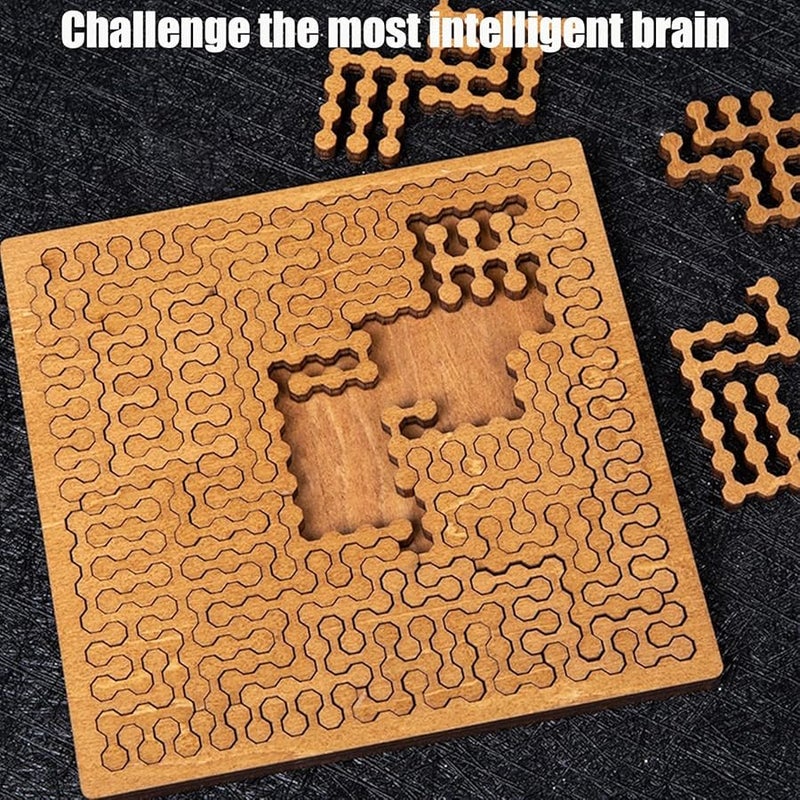 Type D Wooden Jigsaw Puzzle For Adults Mind Bending Irregular Shape Brain Training Game - Image 3